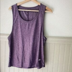 Marika Heathered Plum Performance Scoop Tank